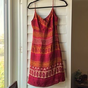 Red print dress
